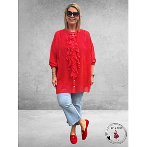 Only-M Crepon Roezel Blouse Rood